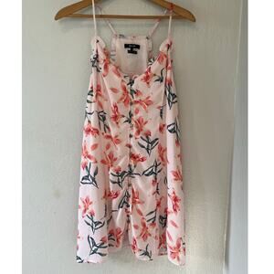 Women's Miss Me Floral Ruffles Romantic Peach Summer Spring Dress Size Large